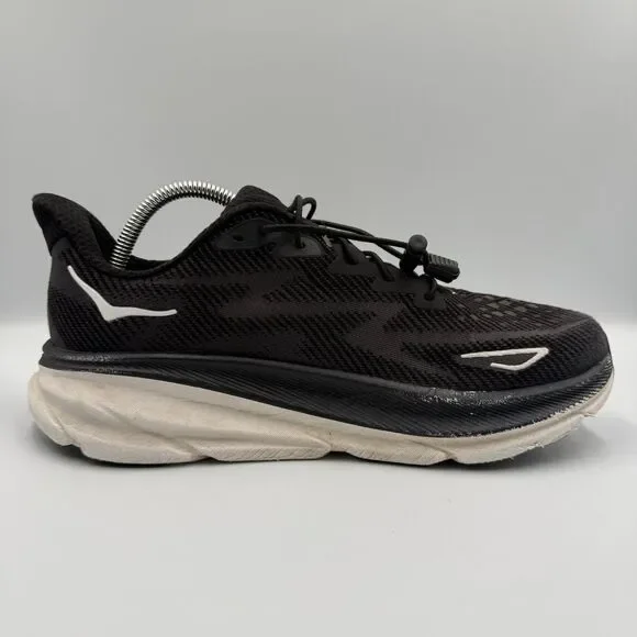 Hoka One One Clifton 9 Men's Size 9.5 D Black White Running Shoes Sneakers - Picture 4 of 8